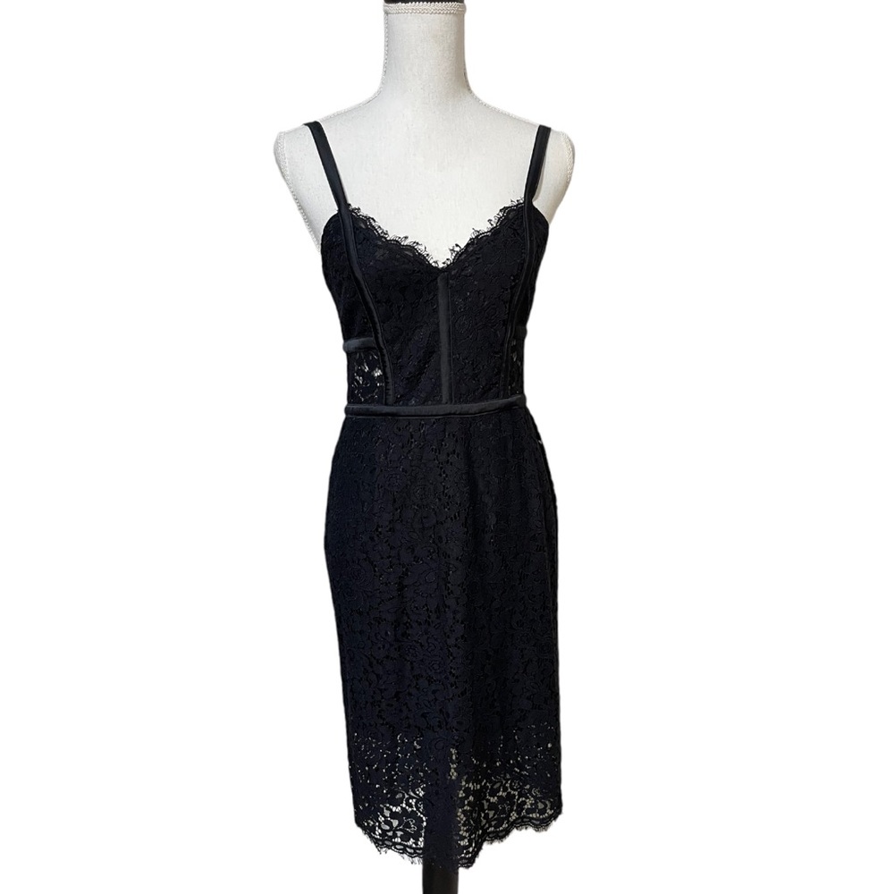 Sexy black lace corset cincher cutout 90s dress pinup
